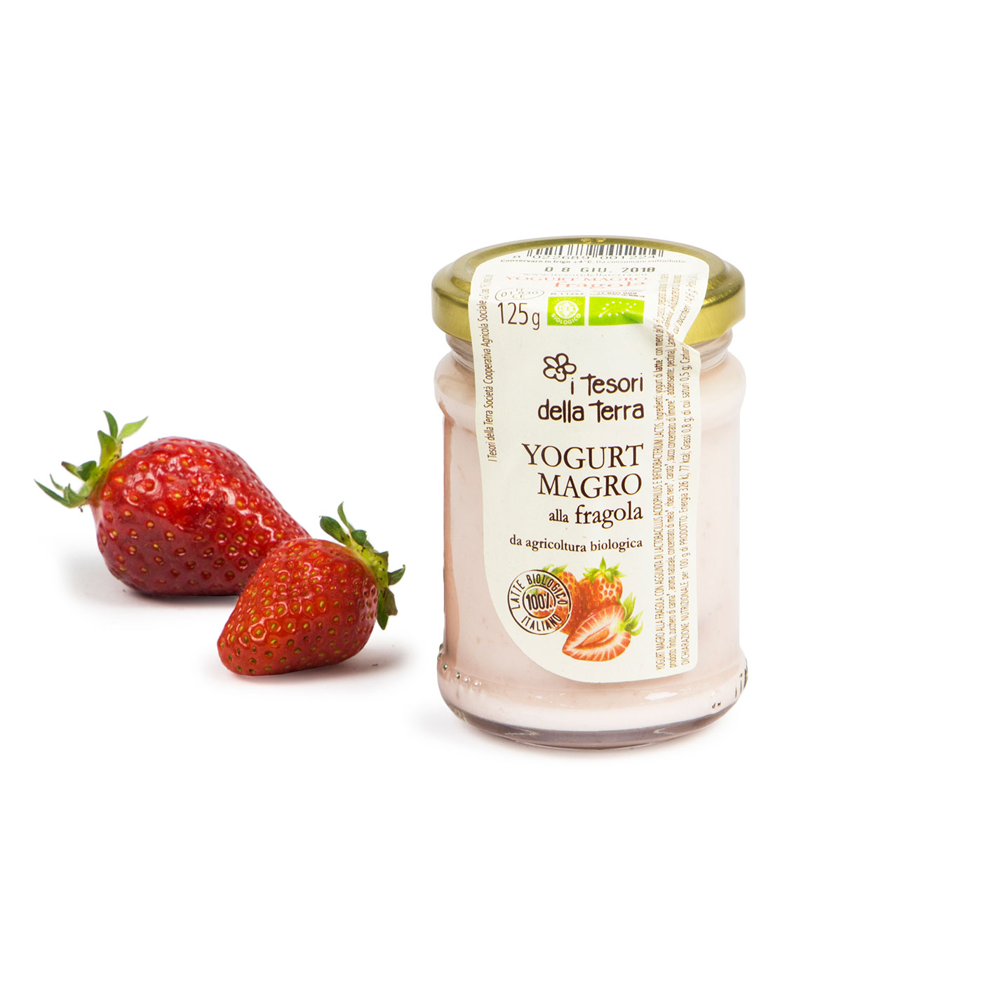 Yogurt magro alla fragola bio 125g Tesori della Terra