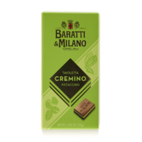 Tavoletta di cioccolato gianduia al latte con strato interno al pistacchio