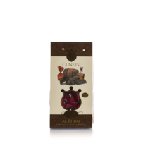 Rum-filled chocolates with dark chocolate.