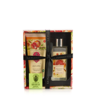 Gift set with pomegranate-scented body lotion and perfume