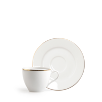 Tazzina con Piattino in Porcellana con Bordo Oro 10cl 6 pz