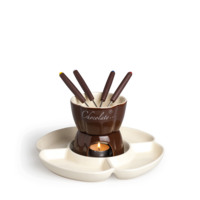Set per Fonduta Chocolate in ceramica con piatto da 8 pezzi