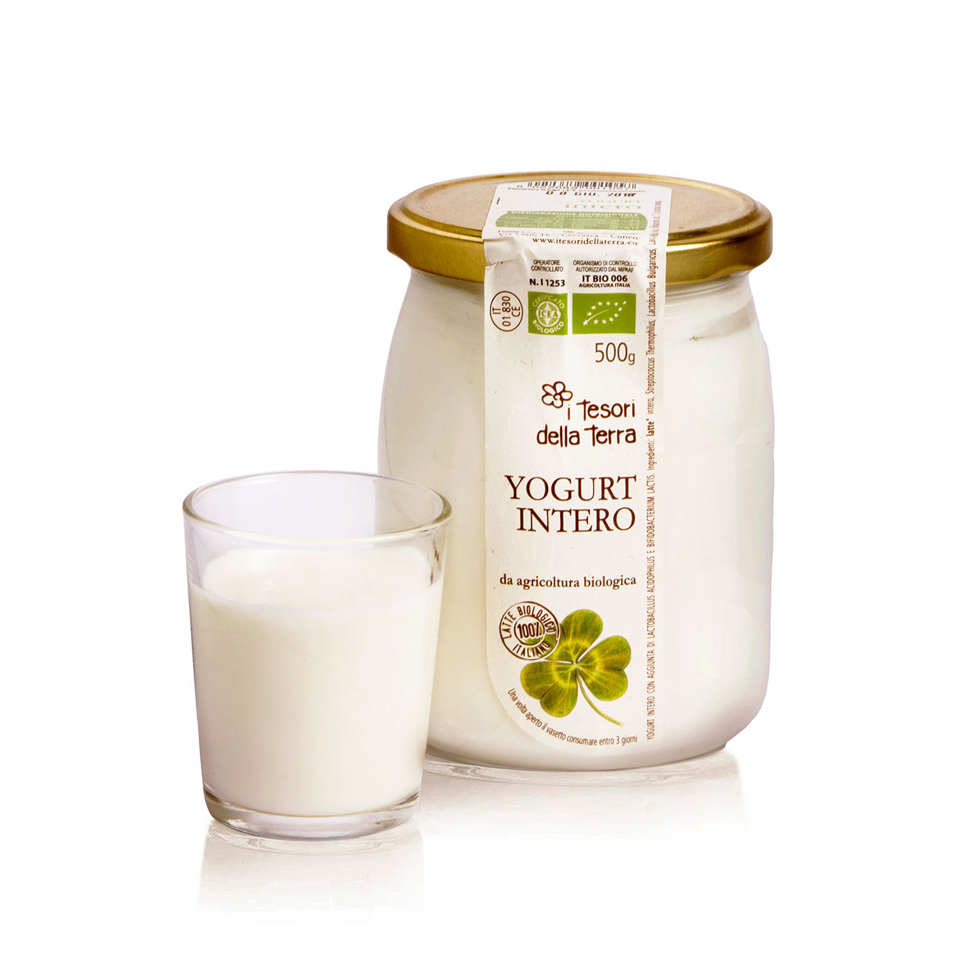 Yogurt bianco intero bio 500ml Tesori della Terra